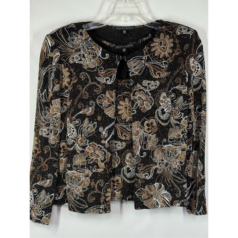 B2 - Helene Blake 2 Piece Glitter Tank Jacket Set Size Medium